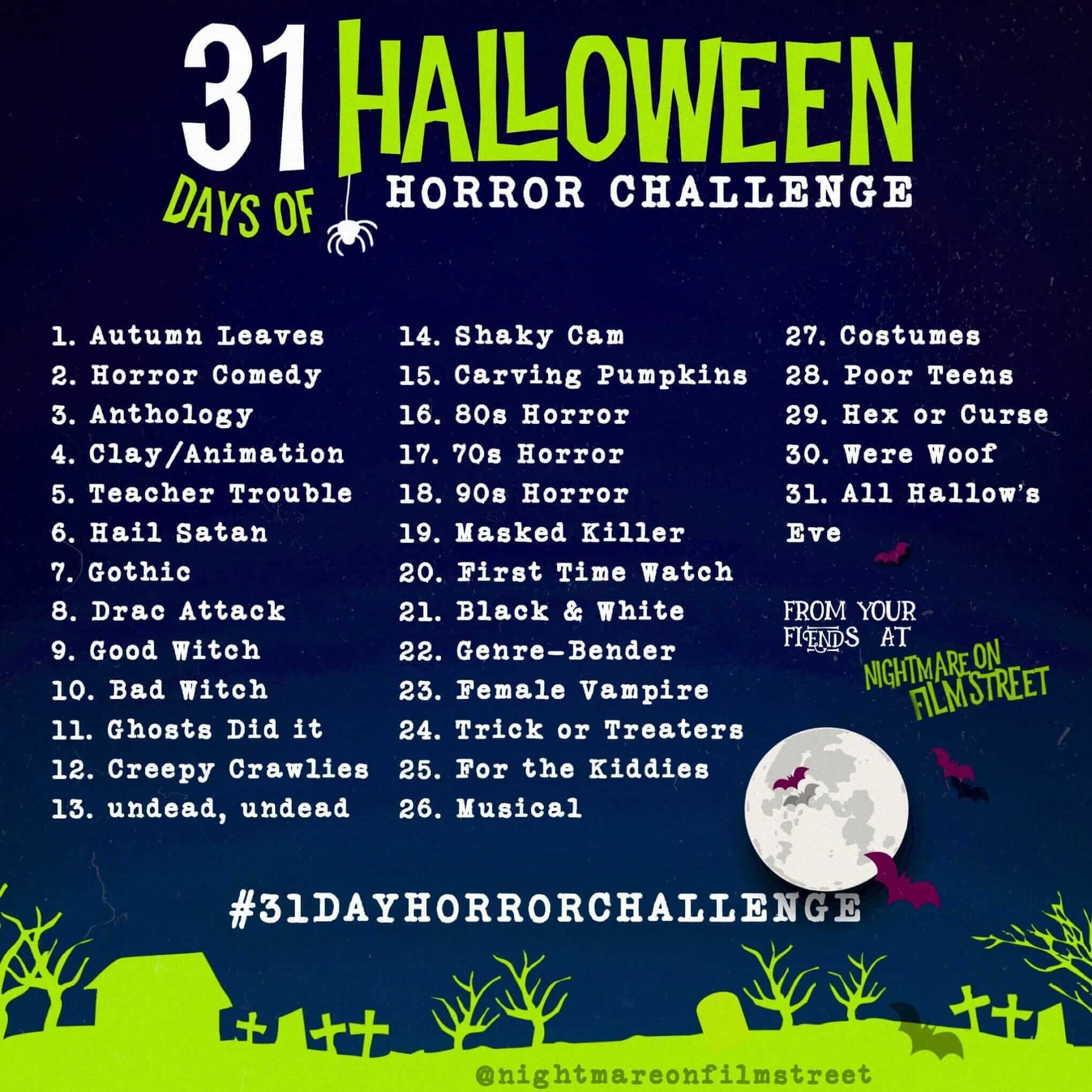 31 Day Horror Challenge Halloween Movie Marathon
