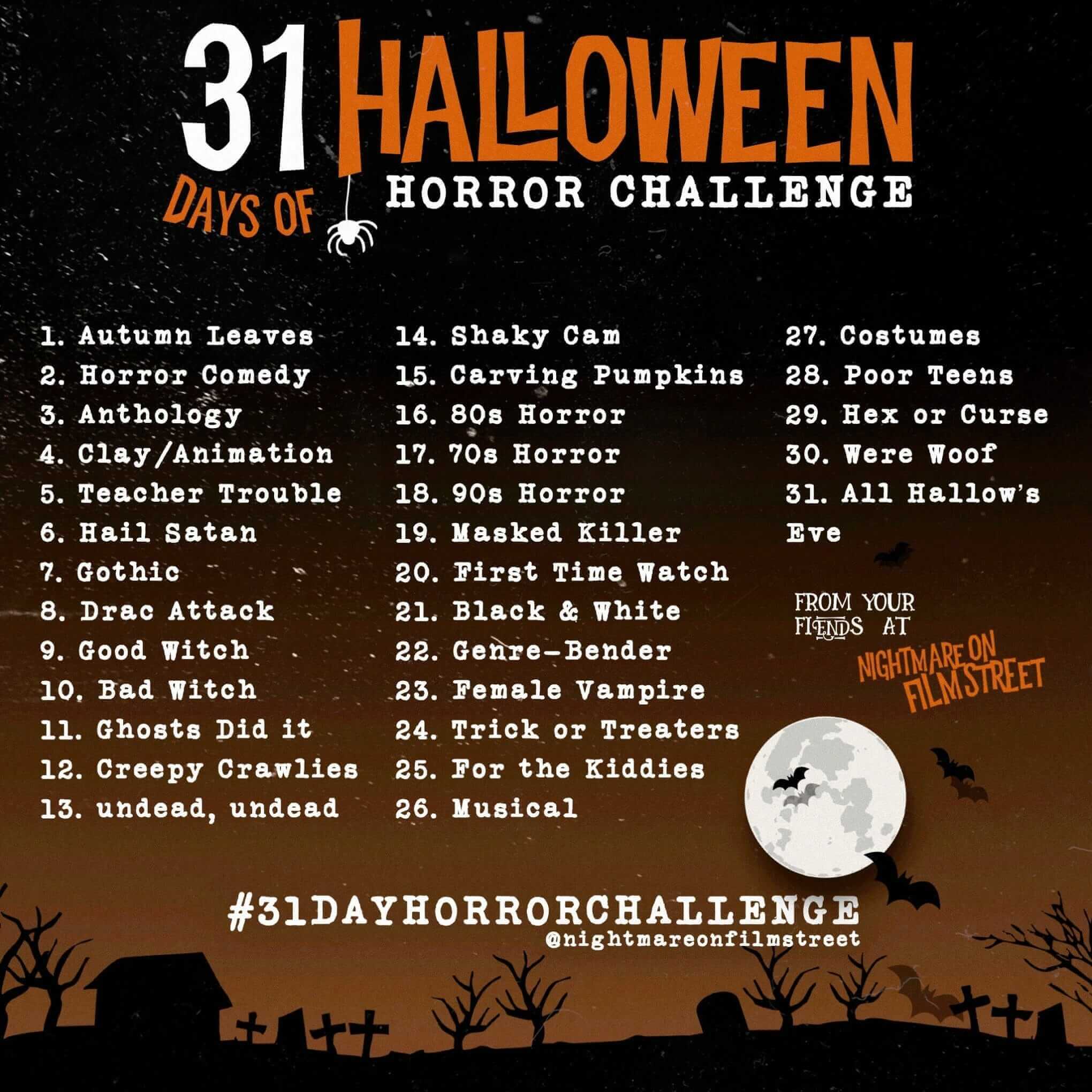 31 Day Horror Challenge Halloween Movie Marathon