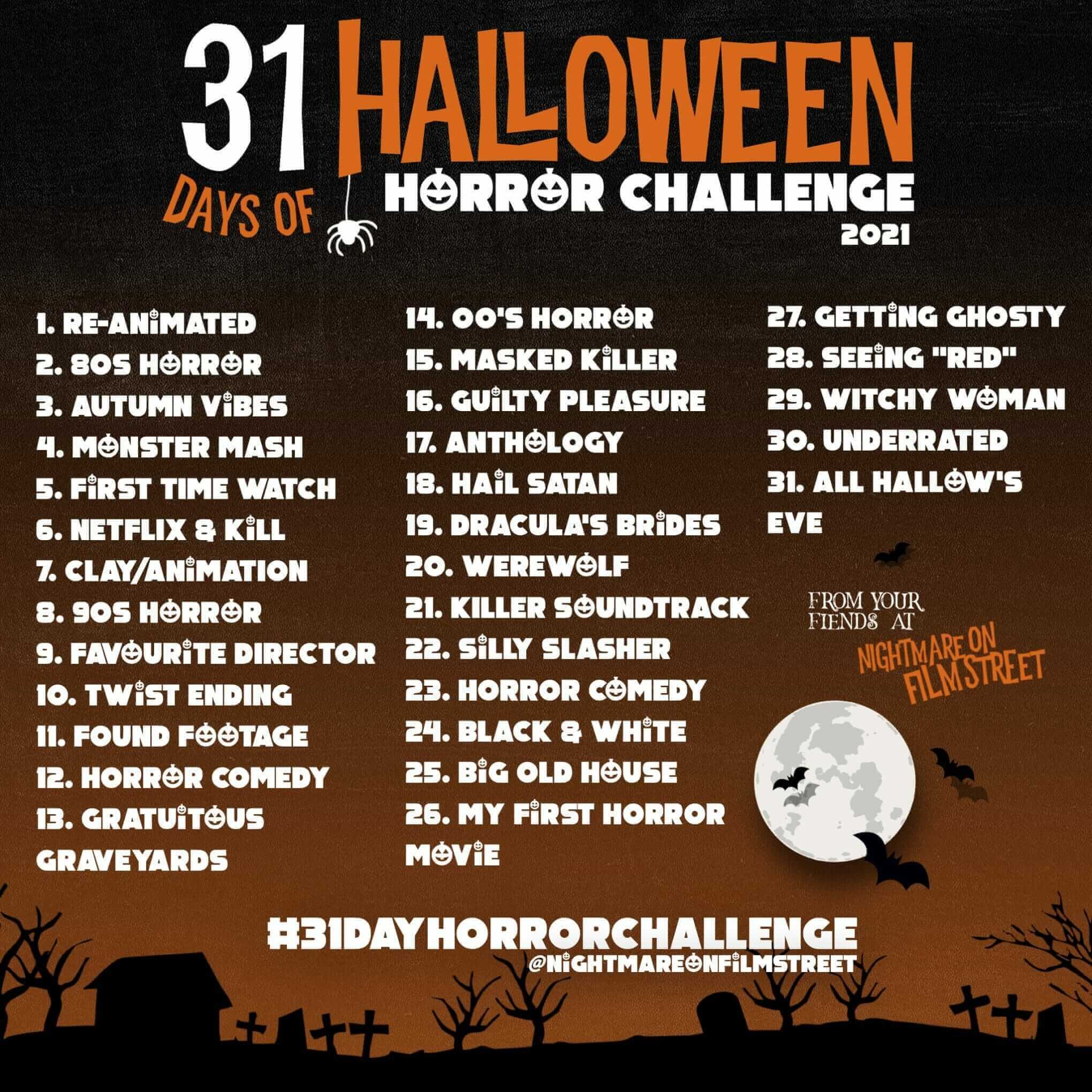 Are You Ready for the 31DAYHORRORCHALLENGE? The Halloween Horror Movie