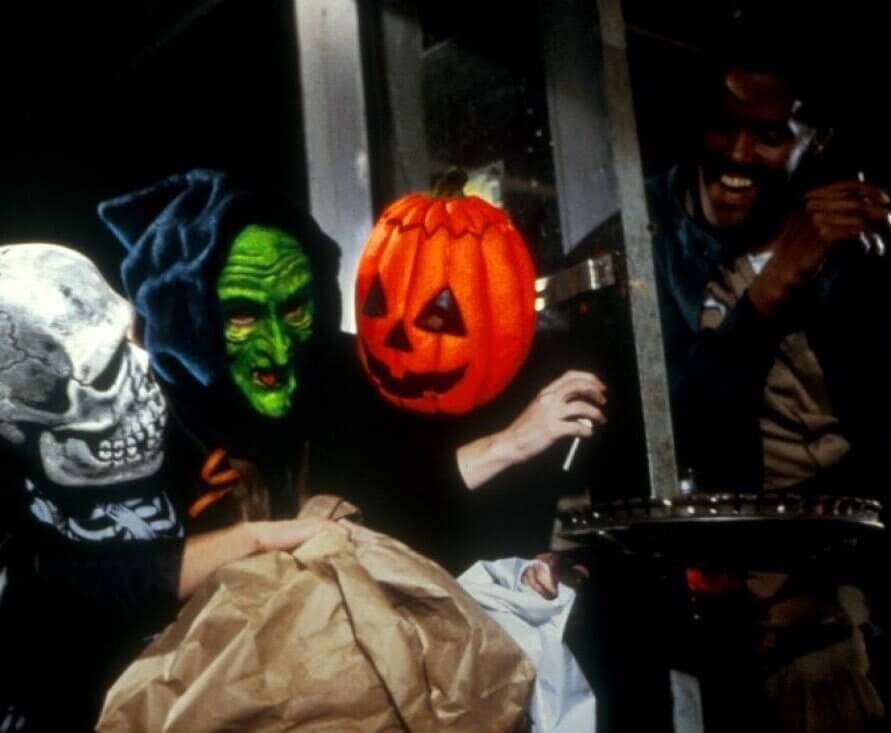 Halloween III: Season of The Witch (1982) Trick or Treaters wearing ghost, skeleton, and witch masks