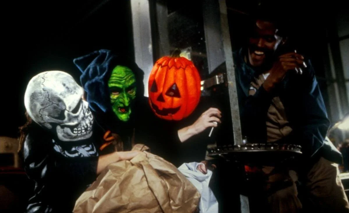 Halloween III: Season of The Witch (1982) Trick or Treaters wearing ghost, skeleton, and witch masks