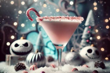 Peppermint Sandy Claws Creepy Cocktail Nightmare Before Christmas Horror Movie Cocktails