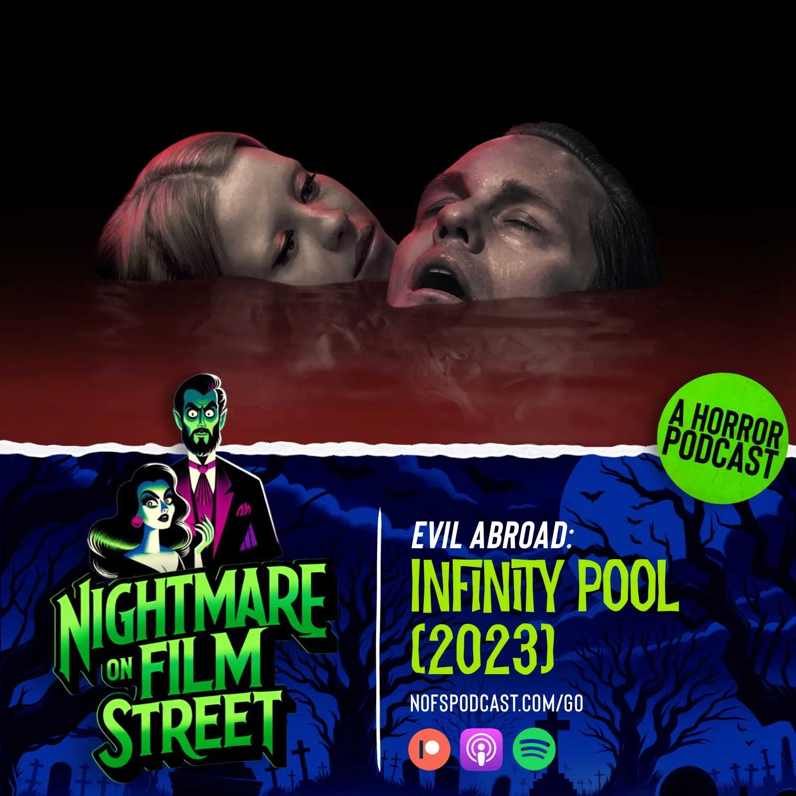 inifinity pool horror movie podcast nightmare on film street