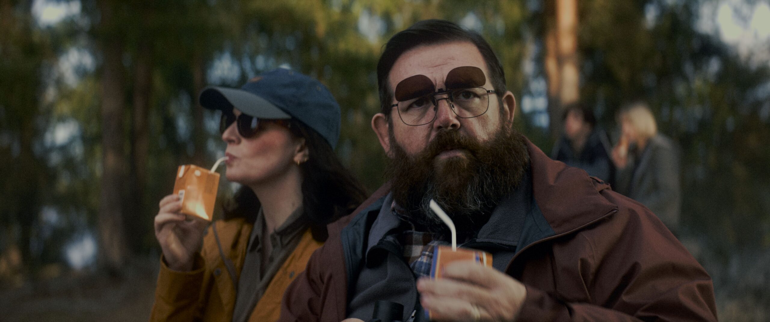 Aisling
Bea
and Nick Frost
in Steffen Haars’ GET AWAY. Courtesy of IFC Films
and Shudder.