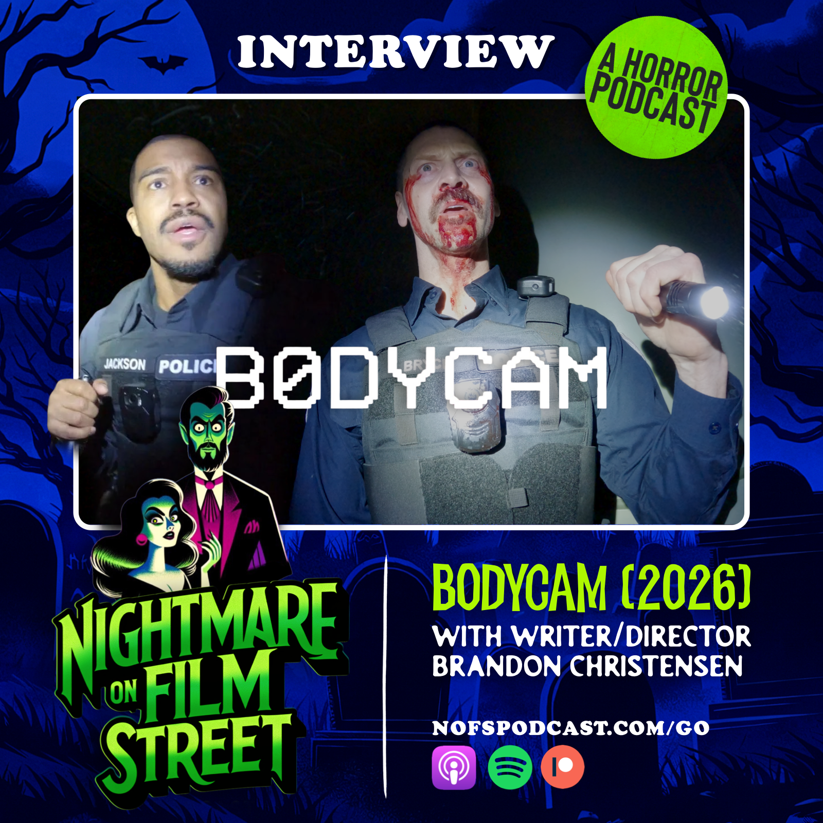 bodycam found footage horror movie 2026 nightmare on film street best horror movie podcast shudder